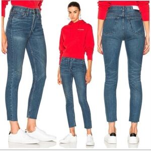 Redone Originals High Rise Ankle Crop Jeans Size:25 MADE IN USA
